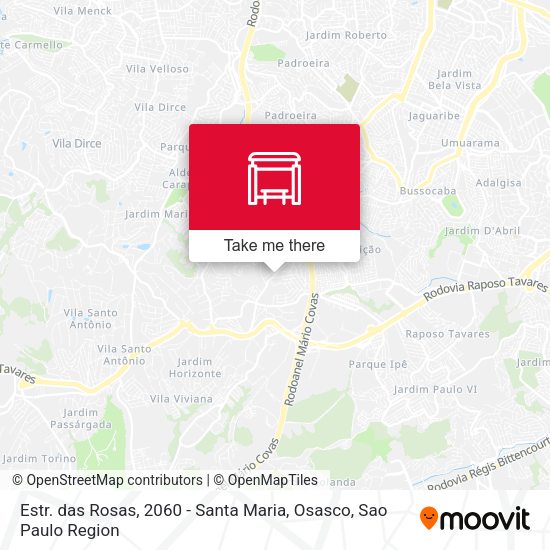 Estr. das Rosas, 2060 - Santa Maria, Osasco map