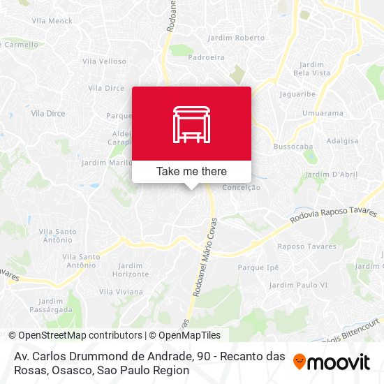 Av. Carlos Drummond de Andrade, 90 - Recanto das Rosas, Osasco map