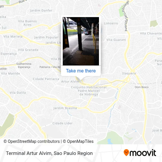 Terminal Artur Alvim map