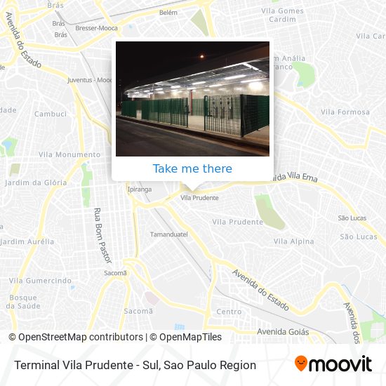 Terminal Vila Prudente - Sul map
