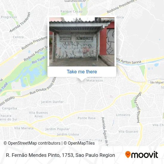 R. Fernão Mendes Pinto, 1753 map