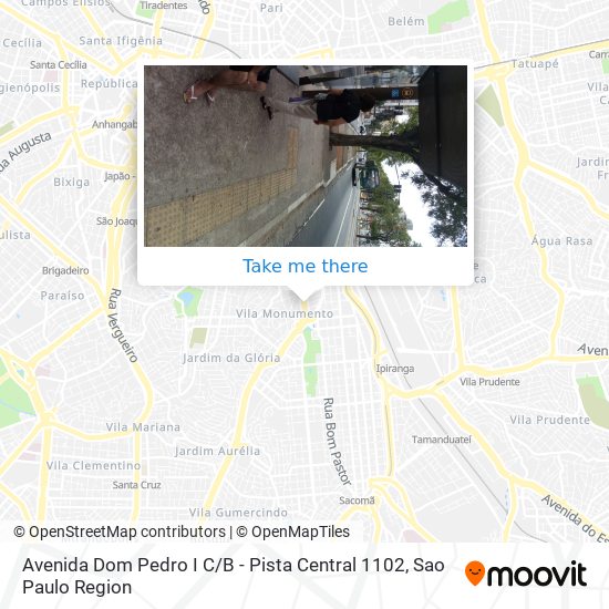 Mapa Avenida Dom Pedro I  C / B - Pista Central 1102