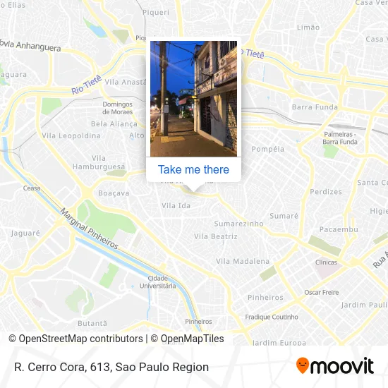 R. Cerro Cora, 613 map