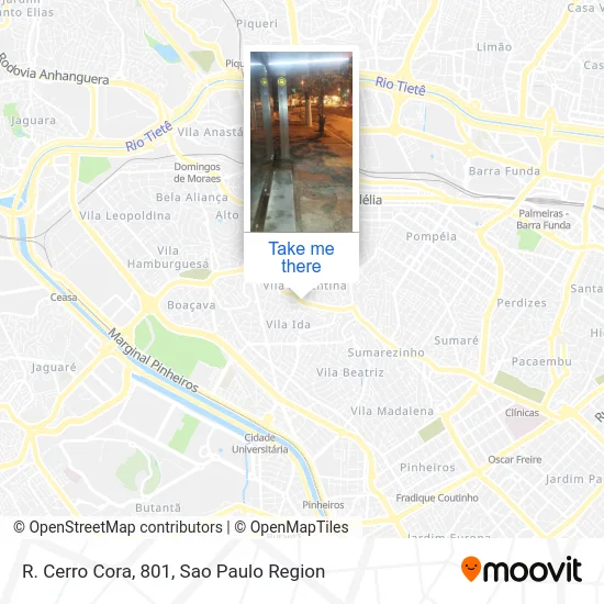 R. Cerro Cora, 801 map