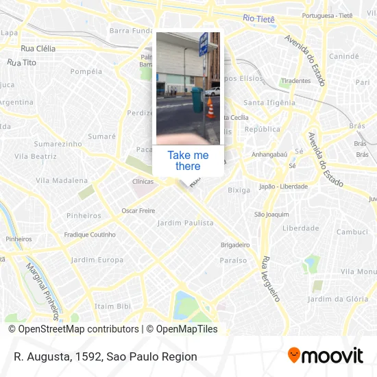 R. Augusta, 1592 map