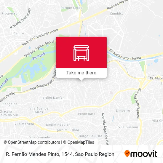 R. Fernão Mendes Pinto, 1544 map