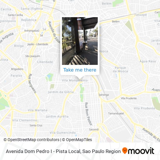 Avenida Dom Pedro I - Pista Local map