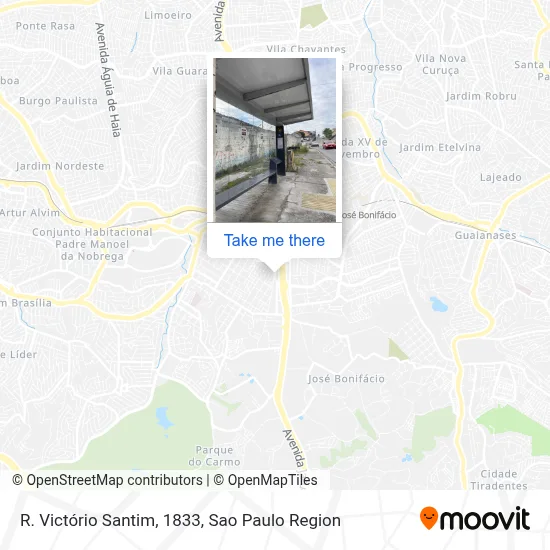 R. Victório Santim, 1833 map