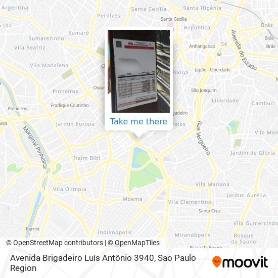 Mapa Avenida Brigadeiro Luís Antônio 3940