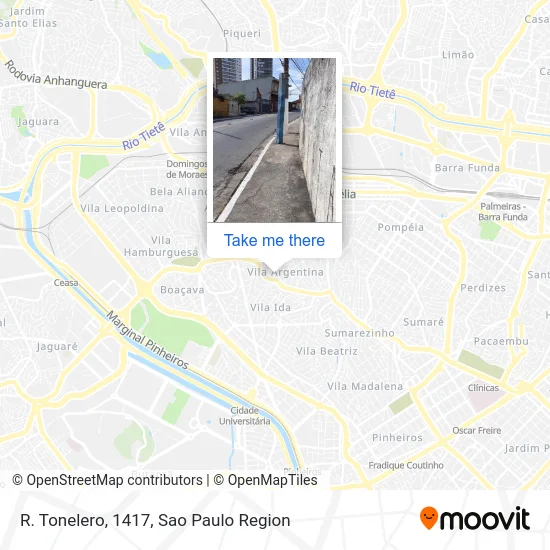 R. Tonelero, 1417 map