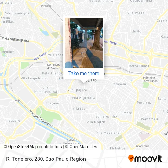 R. Tonelero, 280 map