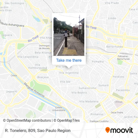 R. Tonelero, 809 map