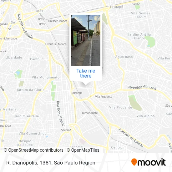 R. Dianópolis, 1381 map