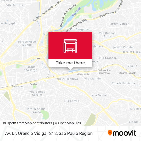 Av. Dr. Orêncio Vidigal, 212 map