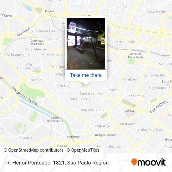 R. Heitor Penteado, 1821 map