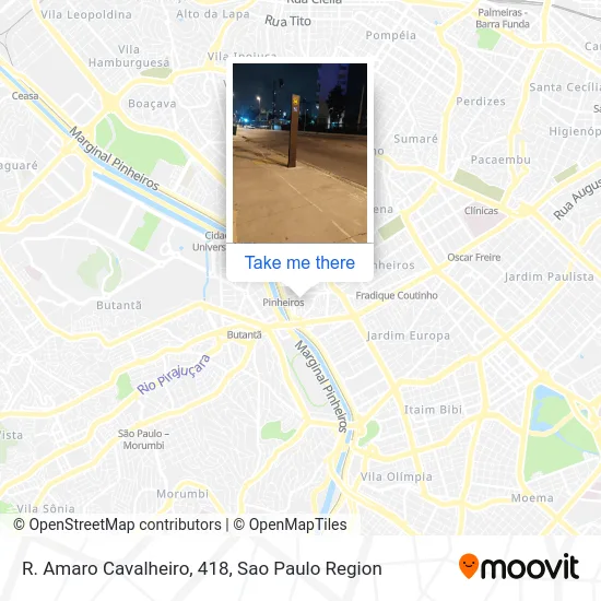 R. Amaro Cavalheiro, 418 map