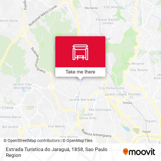 Estrada Turística do Jaraguá, 1858 map