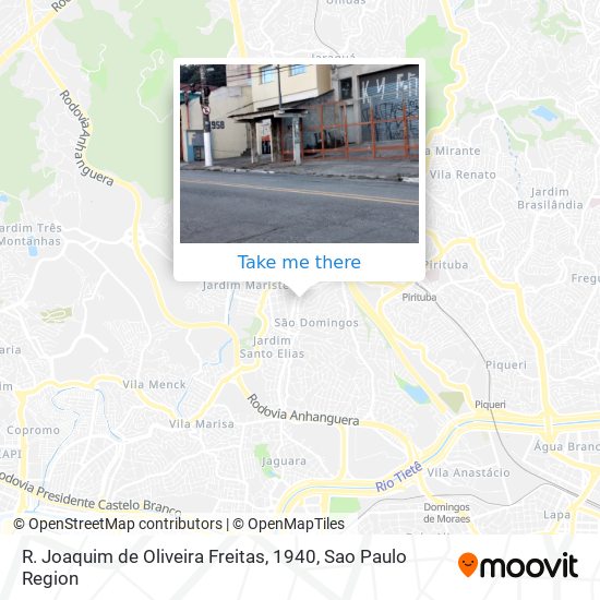 R. Joaquim de Oliveira Freitas, 1940 map