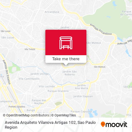 Mapa Avenida Arquiteto Vilanova Artigas 102