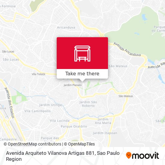 Mapa Avenida Arquiteto Vilanova Artigas 881