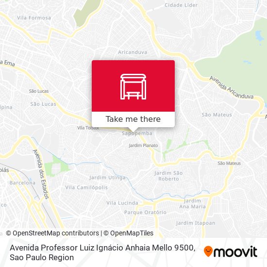 Mapa Avenida Professor Luiz Ignácio Anhaia Mello 9500