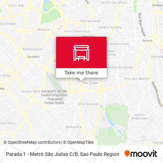 Parada 1 - Metrô São Judas C/B map