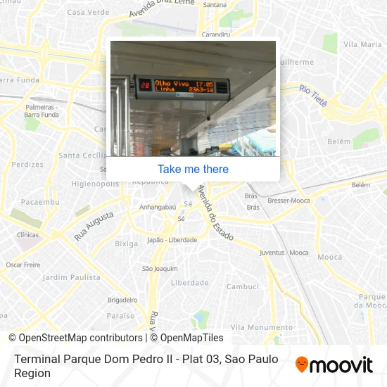 Terminal Parque Dom Pedro II - Plat 03 map