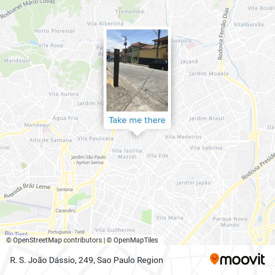 R. S. João Dássio, 249 map