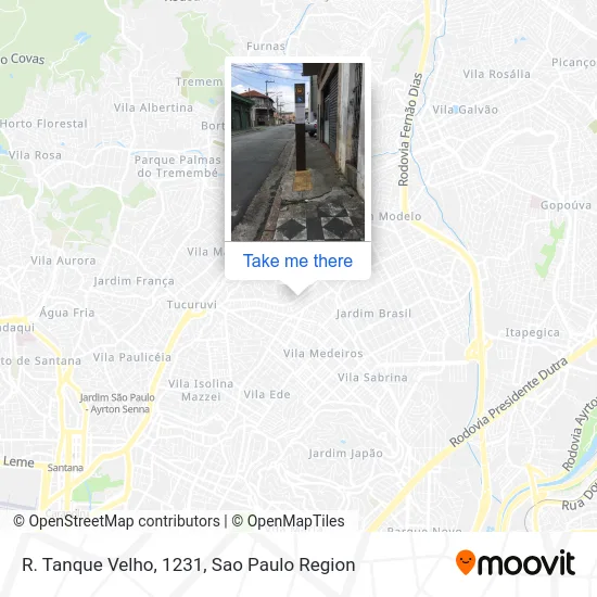 R. Tanque Velho, 1231 map