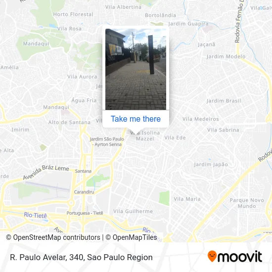 R. Paulo Avelar, 340 map