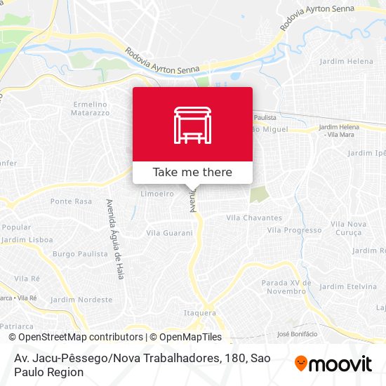 Av. Jacu-Pêssego / Nova Trabalhadores, 180 map