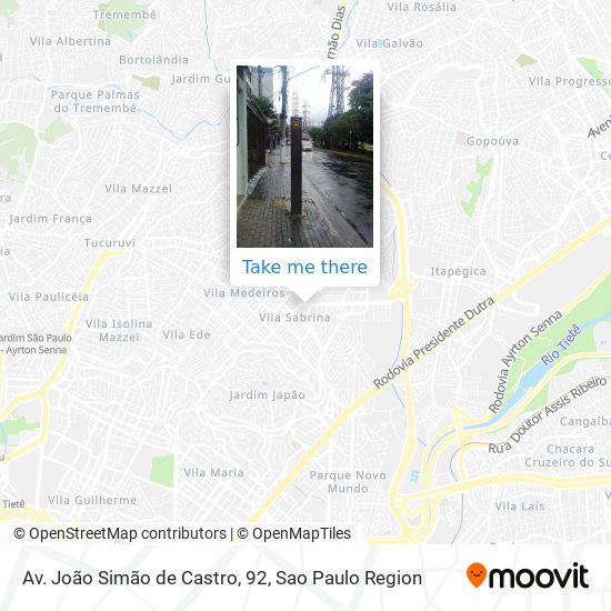 Mapa Av. João Simão de Castro, 92