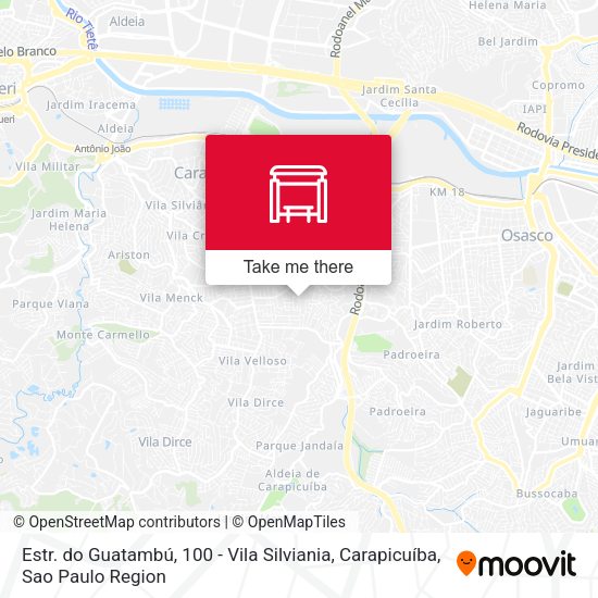 Estr. do Guatambú, 100 - Vila Silviania, Carapicuíba map