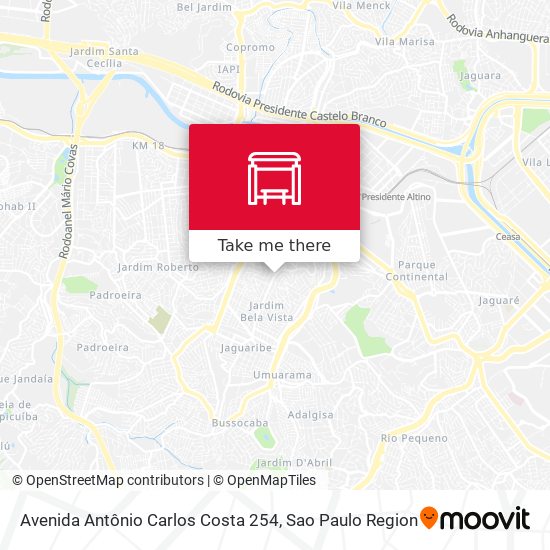 Mapa Avenida Antônio Carlos Costa 254