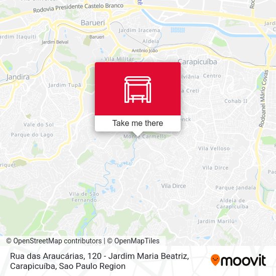 Rua das Araucárias, 120 - Jardim Maria Beatriz, Carapicuíba map