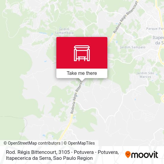 Rod. Régis Bittencourt, 3105 - Potuvera - Potuvera, Itapecerica da Serra map