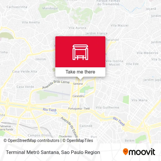 Terminal Metrô Santana map