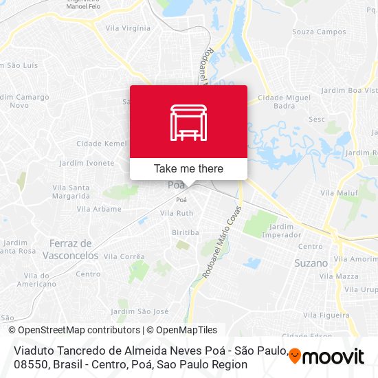 Viaduto Tancredo de Almeida Neves Poá - São Paulo, 08550, Brasil - Centro, Poá map