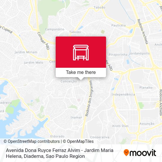 Avenida Dona Ruyce Ferraz Alvim - Jardim Maria Helena, Diadema map