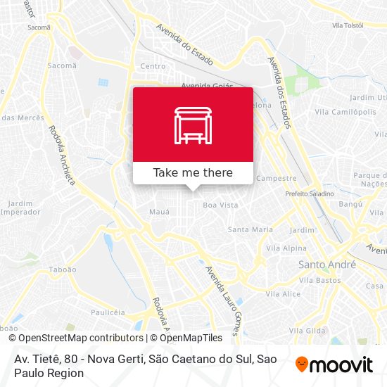 Av. Tietê, 80 - Nova Gerti, São Caetano do Sul map