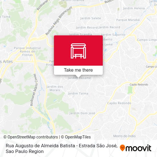 Rua Augusto de Almeida Batista - Estrada São José map