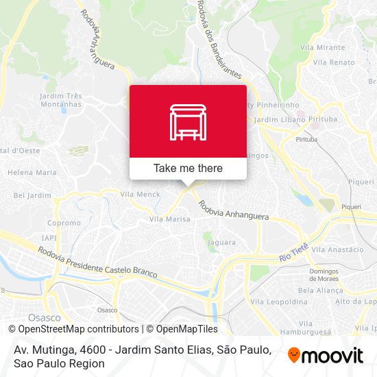 Av. Mutinga, 4600 - Jardim Santo Elias, São Paulo map