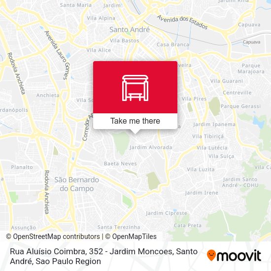 Rua Aluísio Coimbra, 352 - Jardim Moncoes, Santo André map