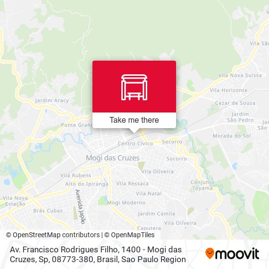 Mapa Av. Francisco Rodrigues Filho, 1400 - Mogi das Cruzes, Sp, 08773-380, Brasil