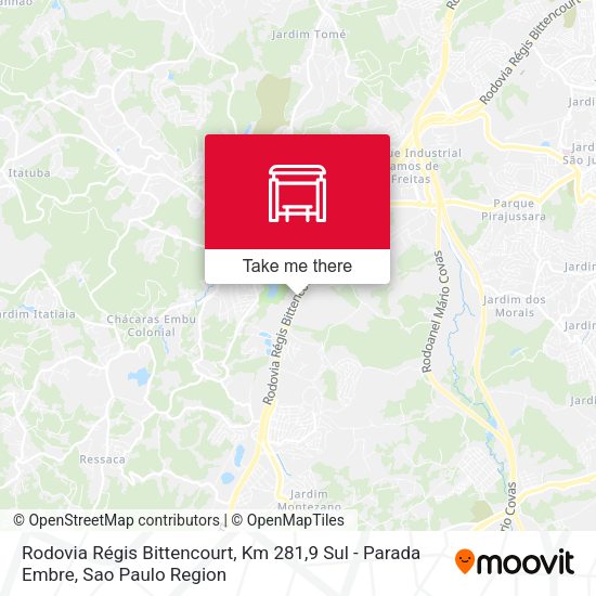 Rodovia Régis Bittencourt, Km 281,9 Sul - Parada Embre map