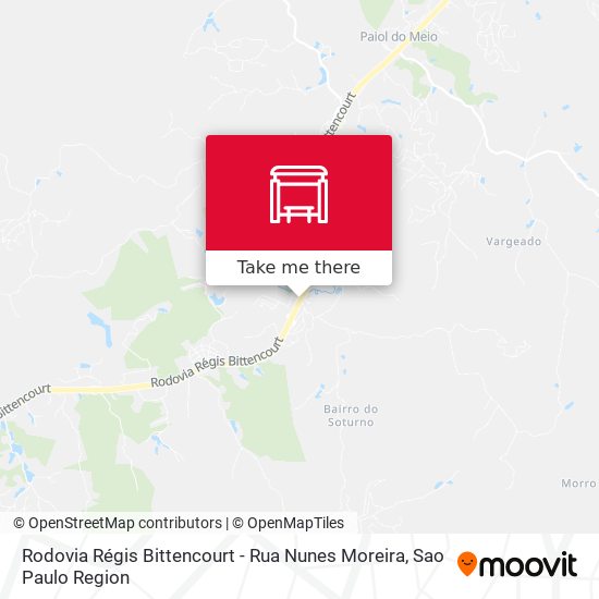 Mapa Rodovia Régis Bittencourt - Rua Nunes Moreira