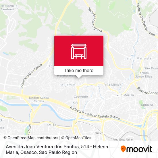 Avenida João Ventura dos Santos, 514 - Helena Maria, Osasco map