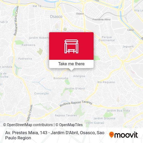 Av. Prestes Maia, 143 - Jardim D'Abril, Osasco map