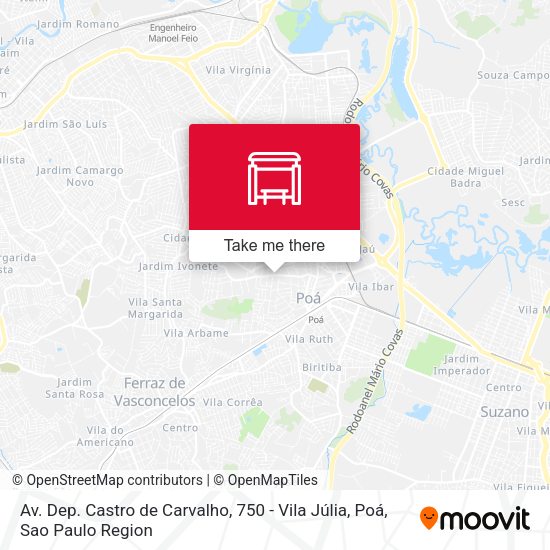 Av. Dep. Castro de Carvalho, 750 - Vila Júlia, Poá map