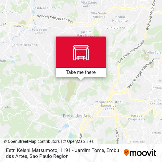 Estr. Keishi Matsumoto, 1191 - Jardim Tome, Embu das Artes map